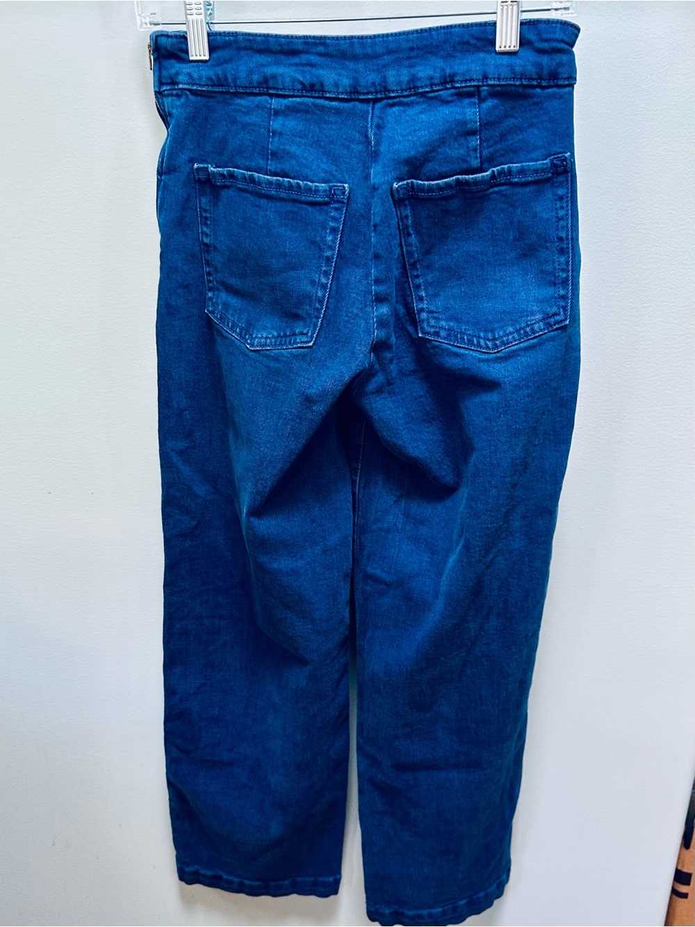 Old Navy Mariner Denim Sz 0 Petite Highwaist Wide Leg Jeans Waist 26” Inseam 28” - Picture 4 of 7